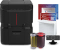 LeakEm Electronics Matica MC320 dual-sided ID card printer with supplies and bronze edition ID software, showing the printer and accessories.