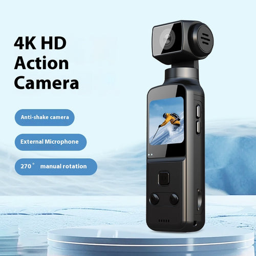 Dropshipman 4K HD anti-shake pocket sports camera showing compact design and lens for action photography.